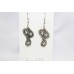 Handmade Dangle Drop Snake Earrings 925 Sterling Silver Filigree Design E18
